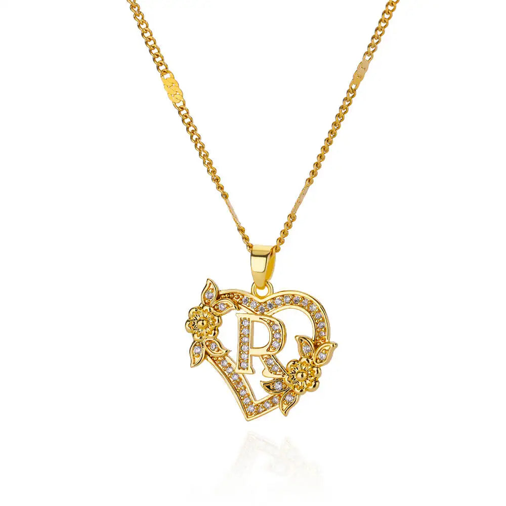Collier Lettre Initiale Coeur