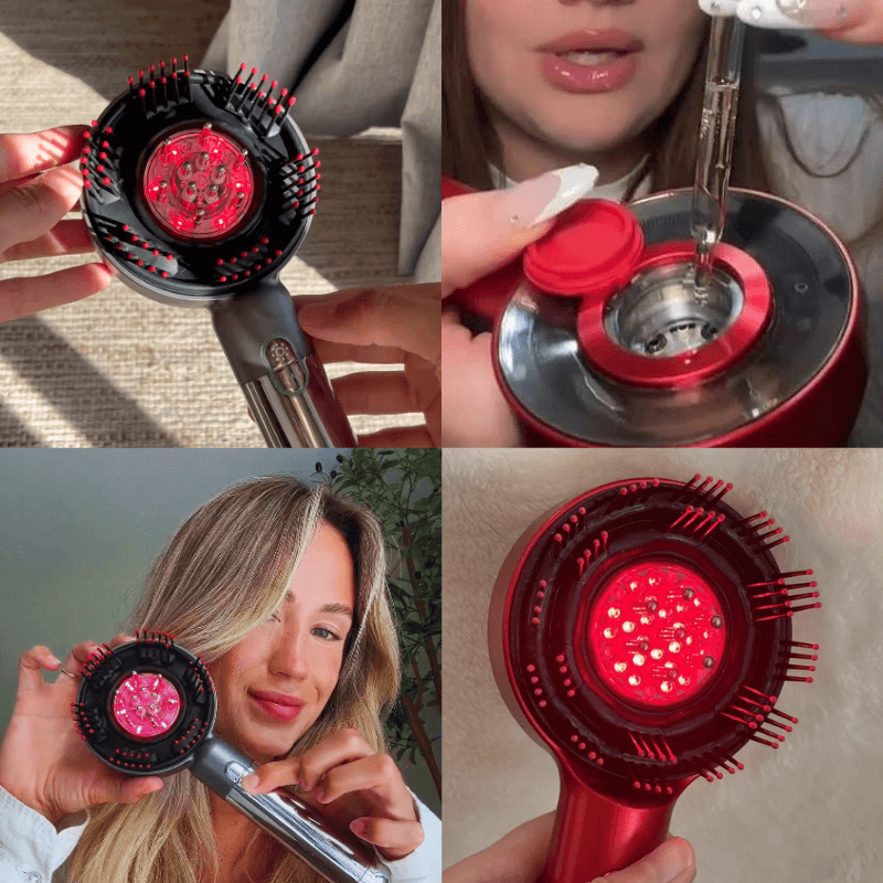 Vibrationsbürste für die Kopfhaut mit Pflegeöl