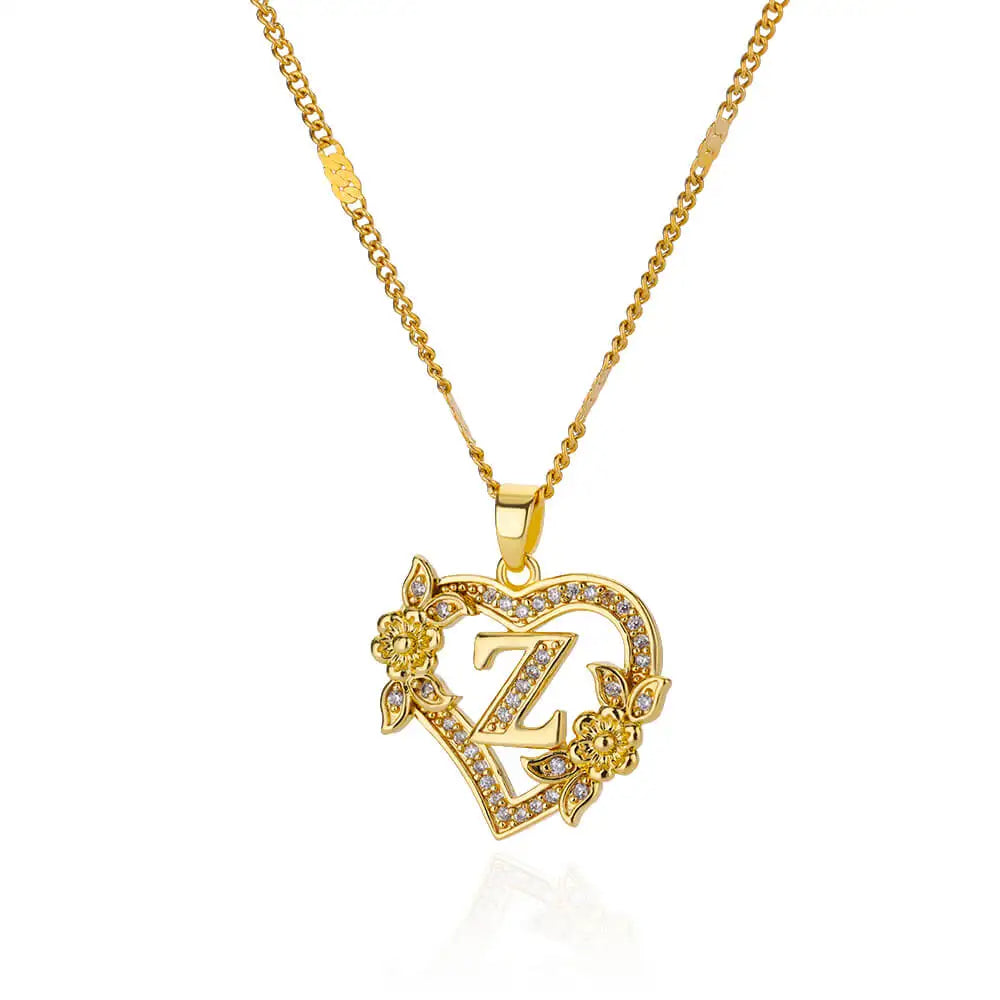 Collier Lettre Initiale Coeur