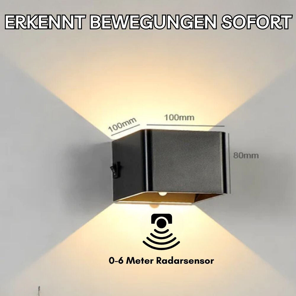 LuminaCube™ – Kabellose LED-Wandlampe mit Bewegungssensor